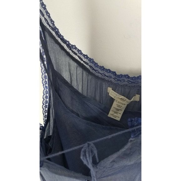 Levi's Sz. S Blue Chambray Lace Tank Tiered Dress Elastic Waist Interior Slip - Picture 5 of 10